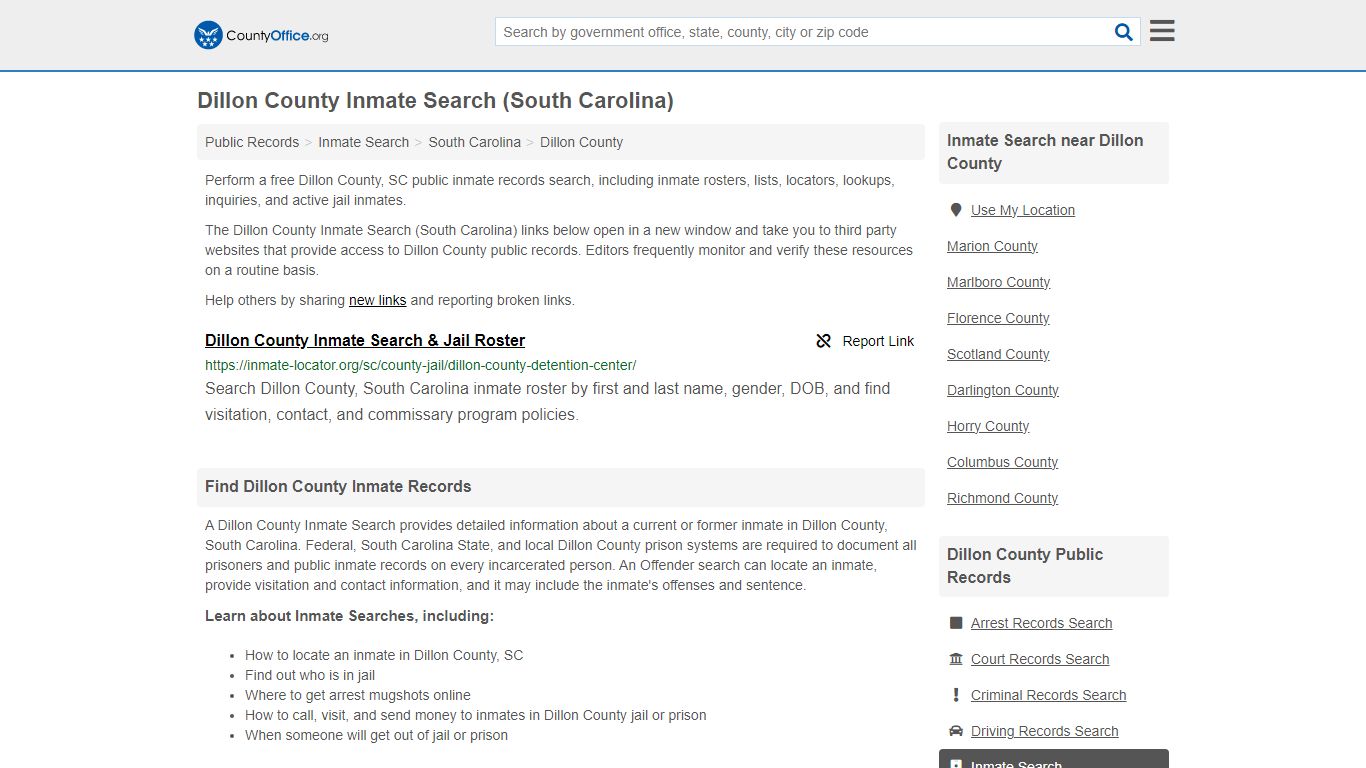 Inmate Search - Dillon County, SC (Inmate Rosters & Locators)